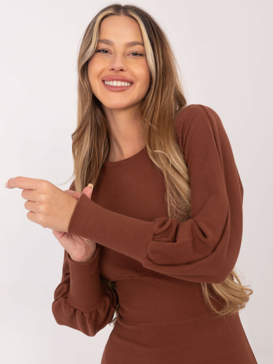 Smeđa prugasta haljina RUE PARIS