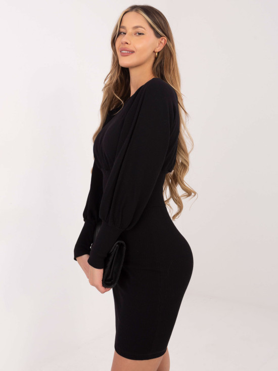 Crna prugasta haljina RUE PARIS