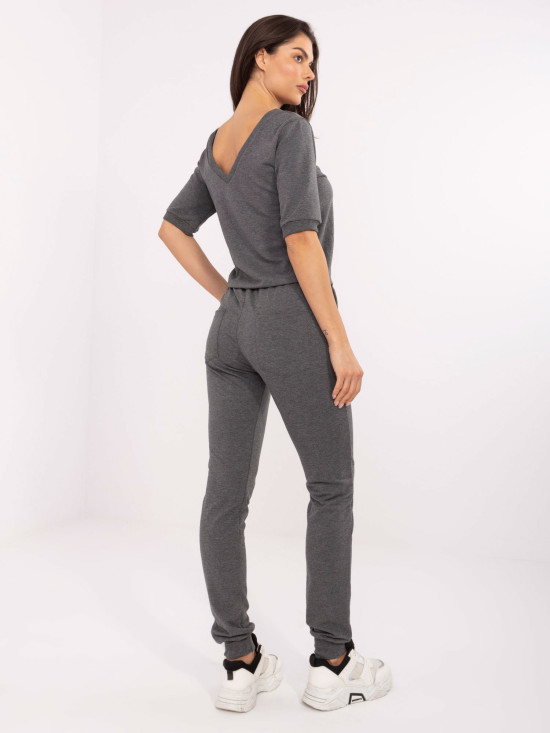 Tamnosivi melirani ženski kombinezon