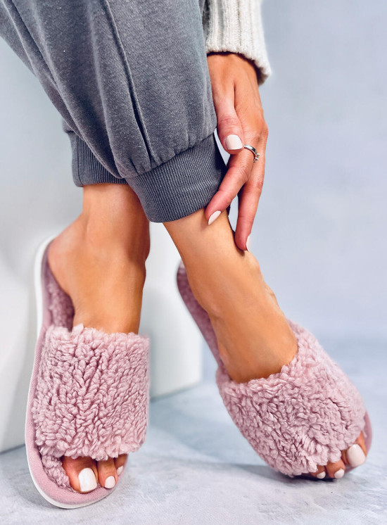 Ciabatte da donna in ecopelliccia rosa