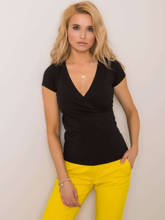 Crni kopertni T-shirt RUE PARIS
