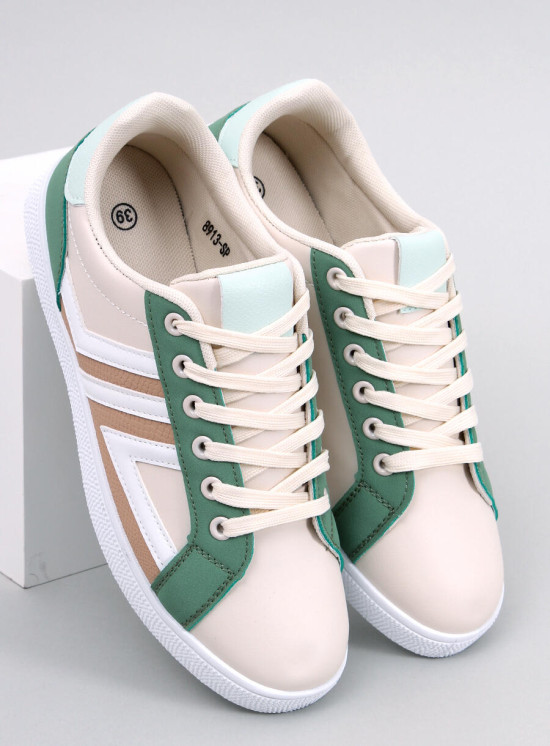 Sneakers stringate beige-verde