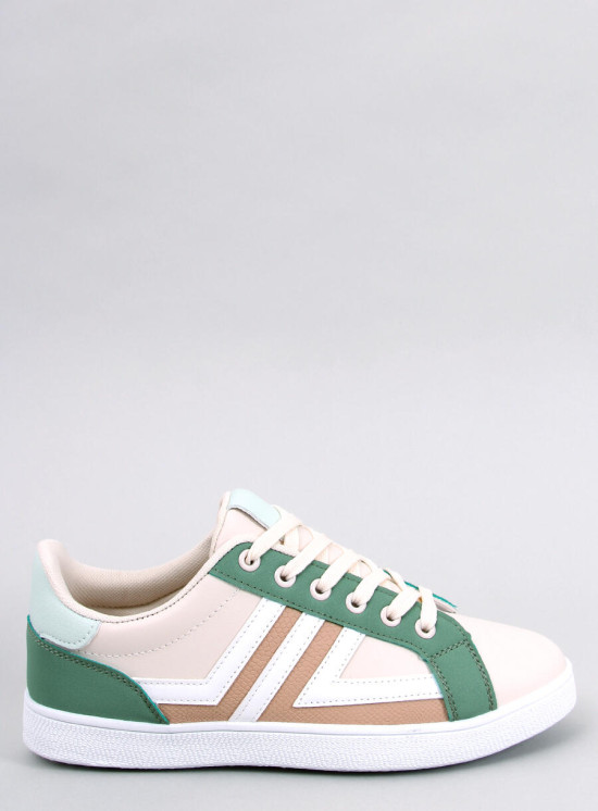 Sneakers stringate beige-verde