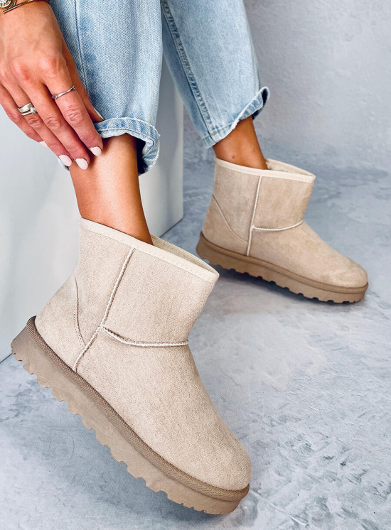Stivaletti imbottiti bassi beige