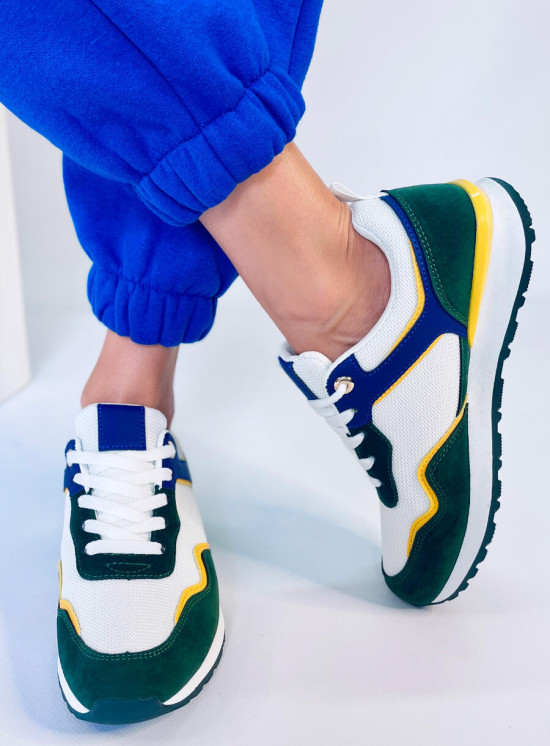 Sneakers sportive verdi e bianche