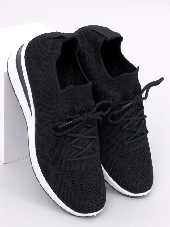 Sneakers sportive nere realizzate in tessuto elastico