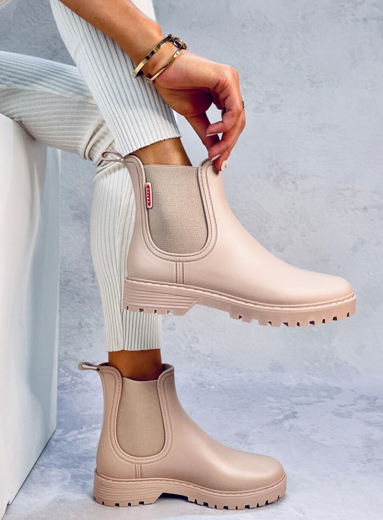 Stivali bassi in gomma beige