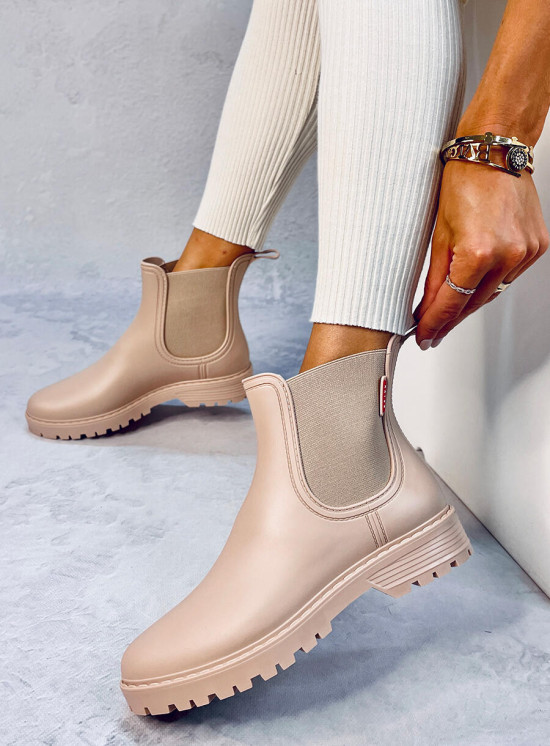 Stivali bassi in gomma beige