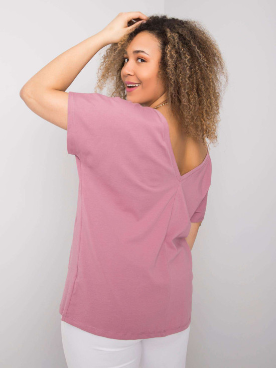 T-shirt rosa plus size in cotone