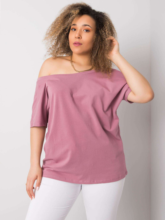 T-shirt rosa plus size in cotone