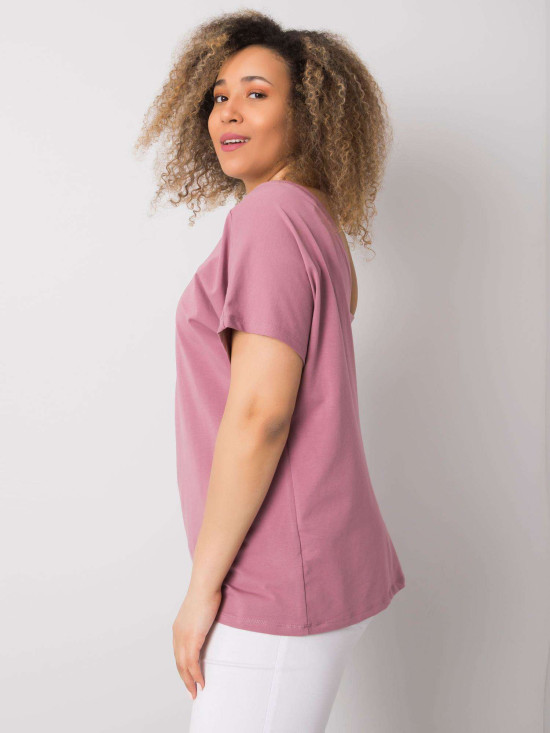 T-shirt rosa plus size in cotone