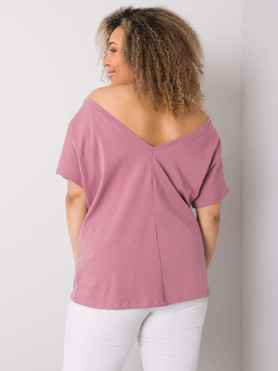 T-shirt rosa plus size in cotone