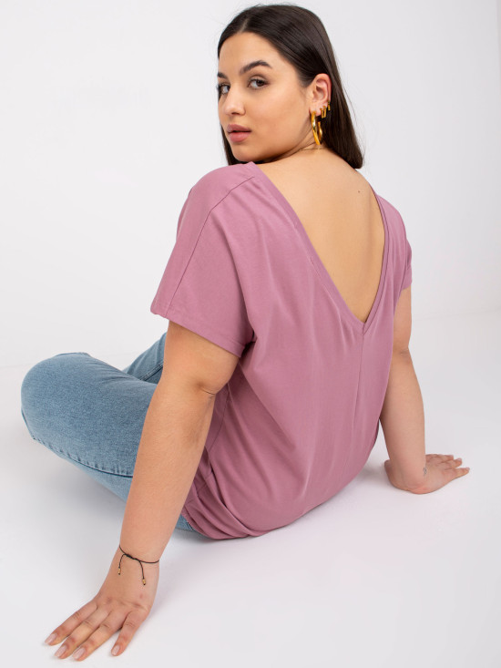 T-shirt rosa plus size in cotone