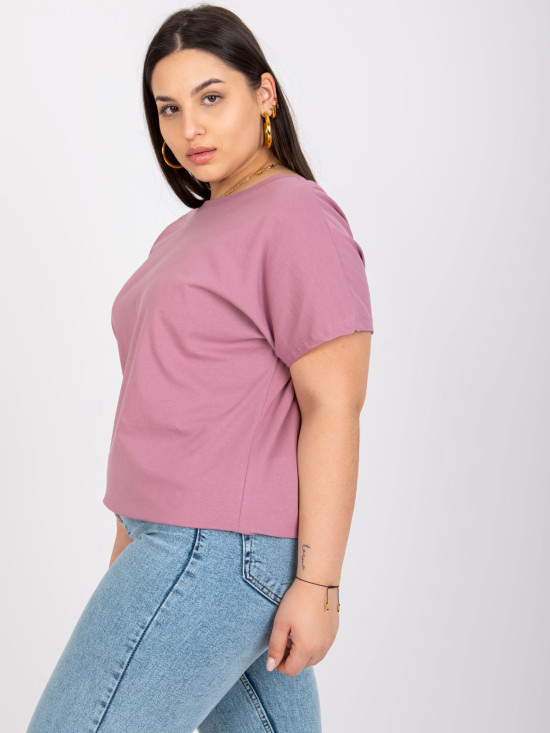 T-shirt rosa plus size in cotone
