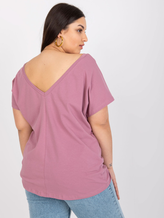 T-shirt rosa plus size in cotone