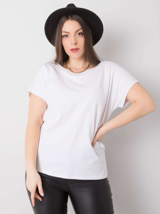 T-shirt bianca plus size in cotone