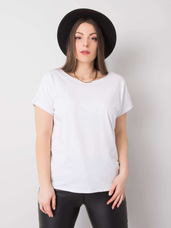 T-shirt bianca plus size in cotone