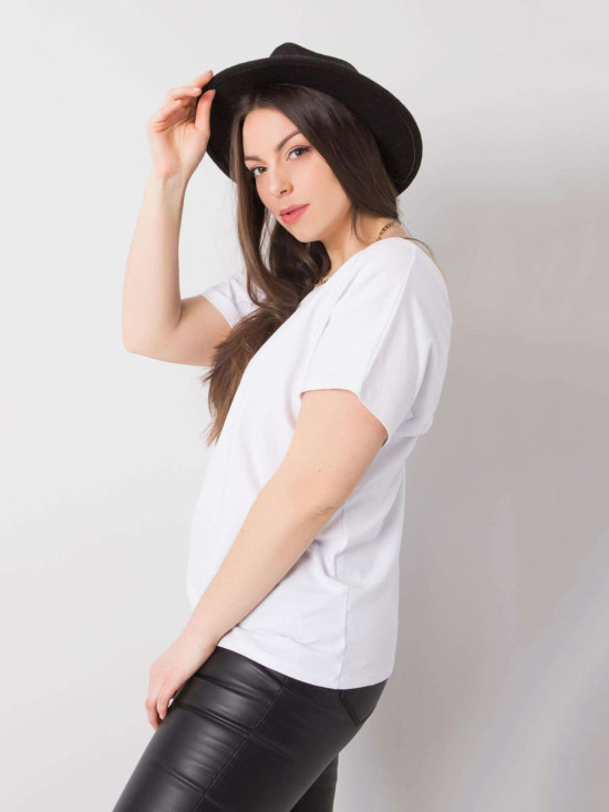 T-shirt bianca plus size in cotone