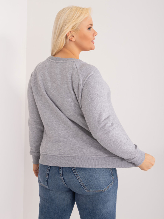 Pullover grigio plus size senza cappuccio