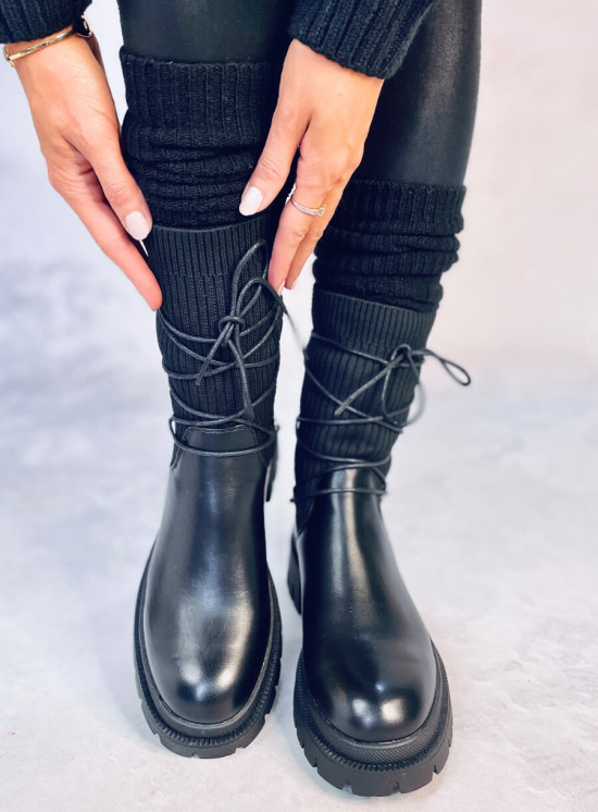 Stivali da donna con tomaia elastica neri