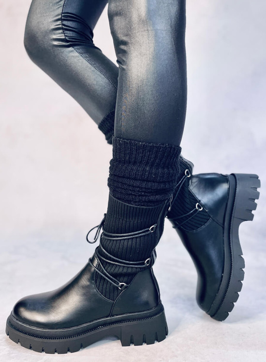 Stivali da donna con tomaia elastica neri