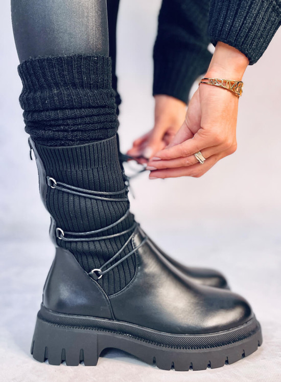 Stivali da donna con tomaia elastica neri