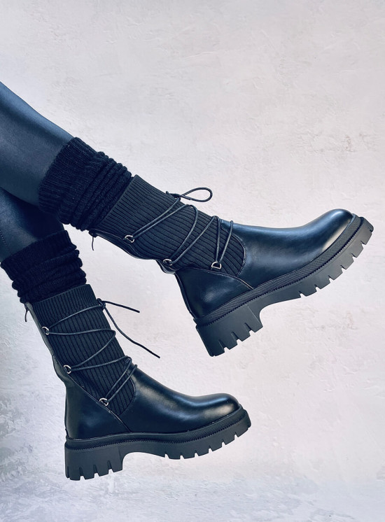 Stivali da donna con tomaia elastica neri