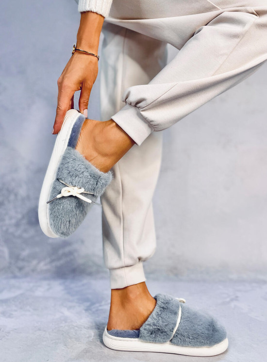 Pantofole in pelliccia grigie