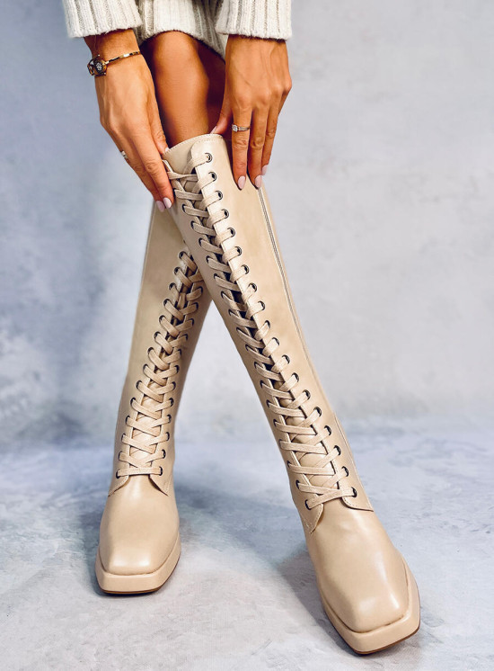 Stivali beige WEDNESDAY