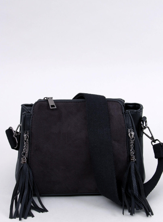 Borsa da donna con nappine nera