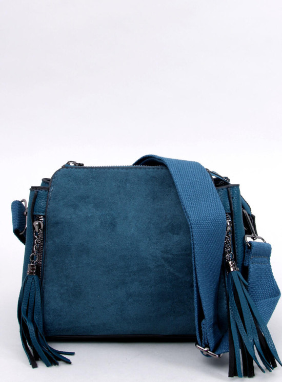 Borsa da donna con nappine blu mare