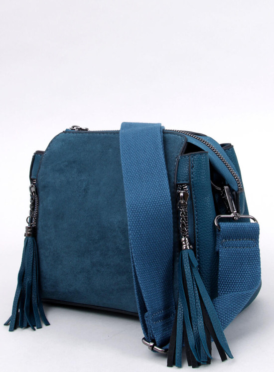 Borsa da donna con nappine blu mare
