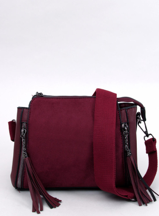 Borsa da donna con nappine rosso bordeaux