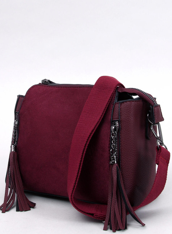 Borsa da donna con nappine rosso bordeaux
