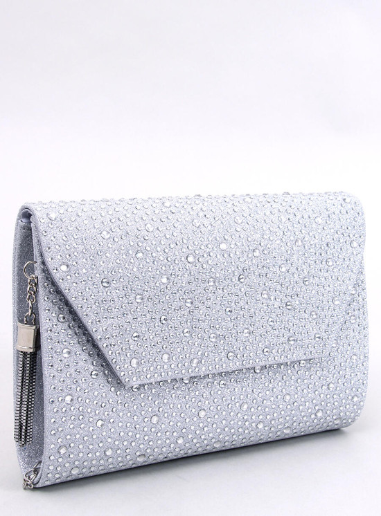 Borsa da donna color argento lucida