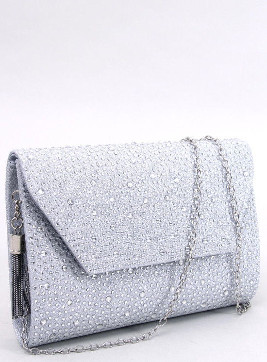 Borsa da donna color argento lucida