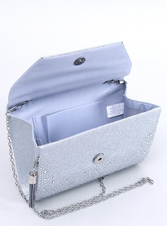 Borsa da donna color argento lucida
