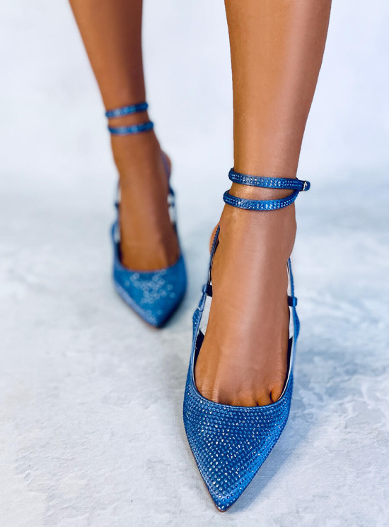 Décolleté blu con tacco aperto