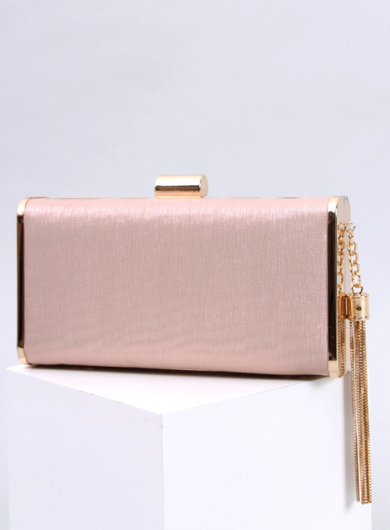 Borsa elegante rosa chiaro con nappina