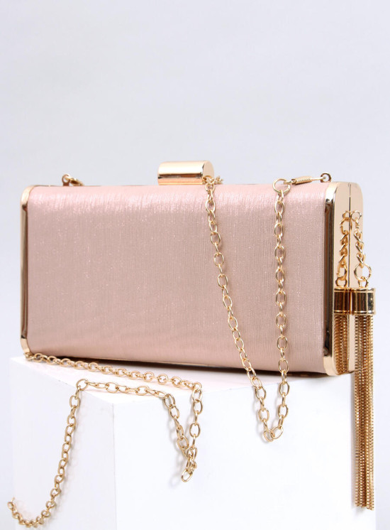 Borsa elegante rosa chiaro con nappina