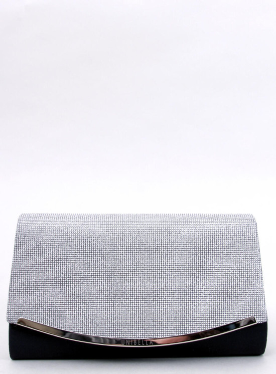Elegante borsa decorata con zirconi nera
