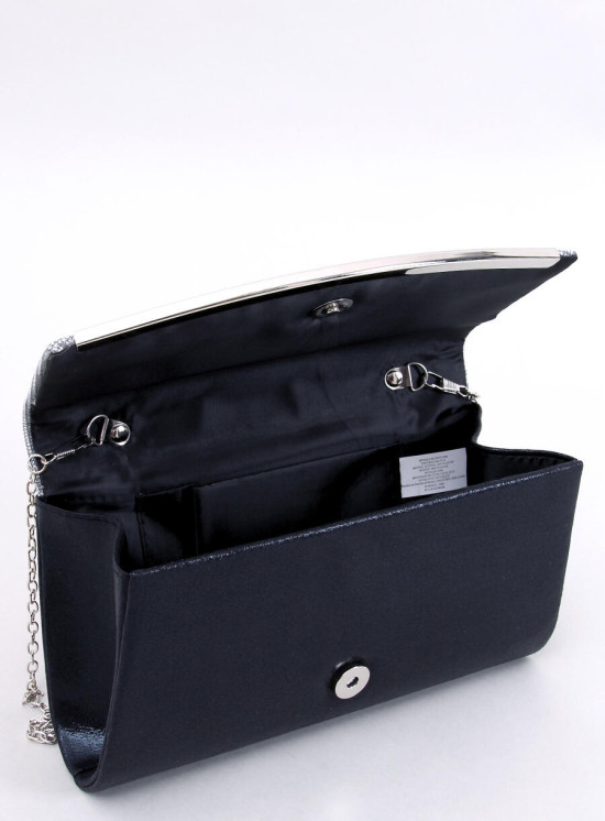 Elegante borsa decorata con zirconi nera
