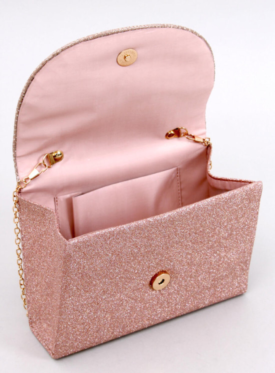 Borsa formale lucida rosa champagne