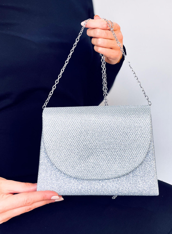 Borsa formale lucida argento