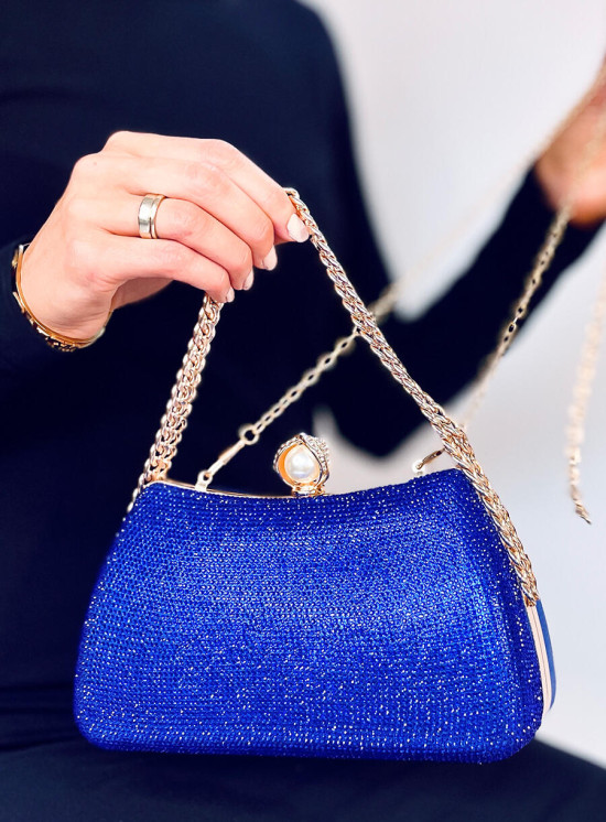 Borsa clutch blu cobalto