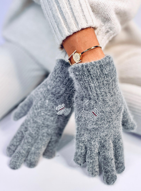 Guanti da donna grigio scuro DOGGY