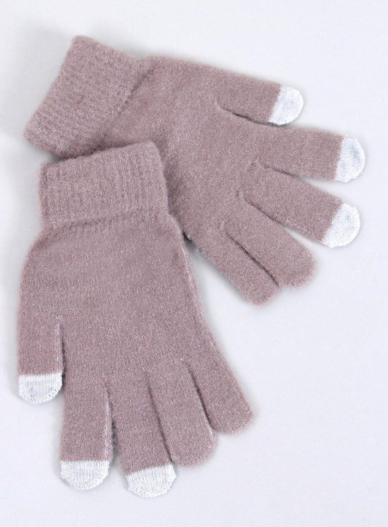 Guanti basic da donna beige