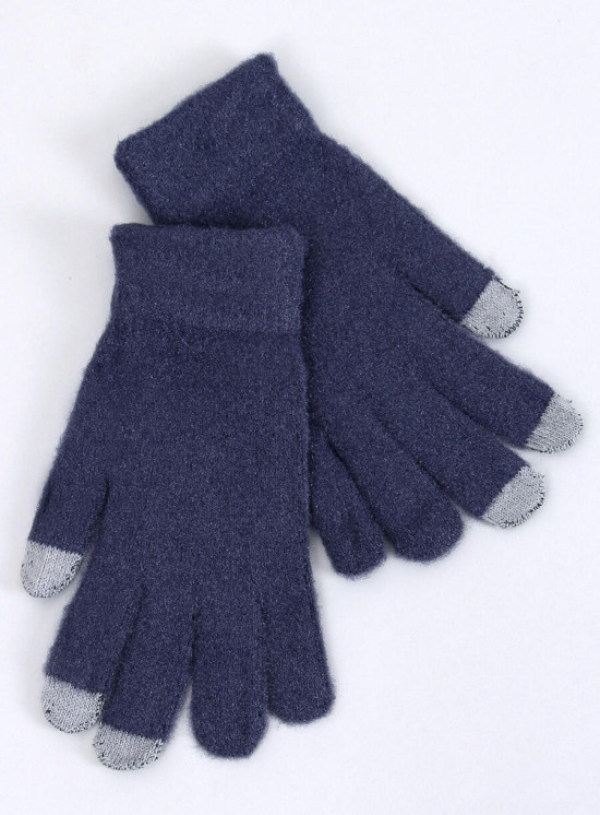 Guanti basic da donna blu scuro