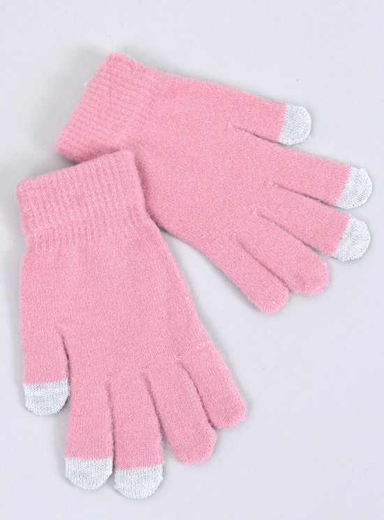 Guanti basic da donna rosa