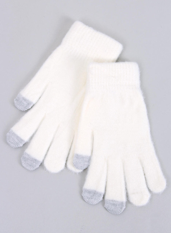 Guanti basic da donna ecru